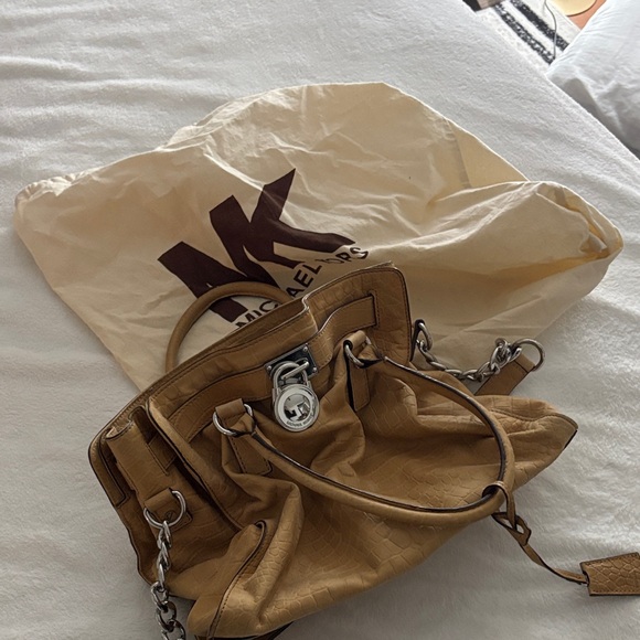 Michael Kors Tan Satchel with Silver Hardware - Picture 1 of 6
